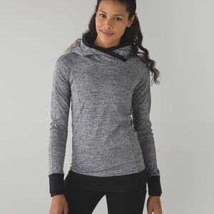 lululemon Fast Track Women's Black and Gray Cowl Neck Hoodie